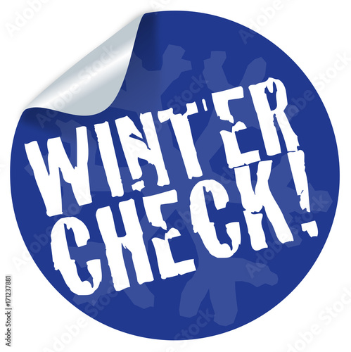 Winter Check Button Aufkleber 