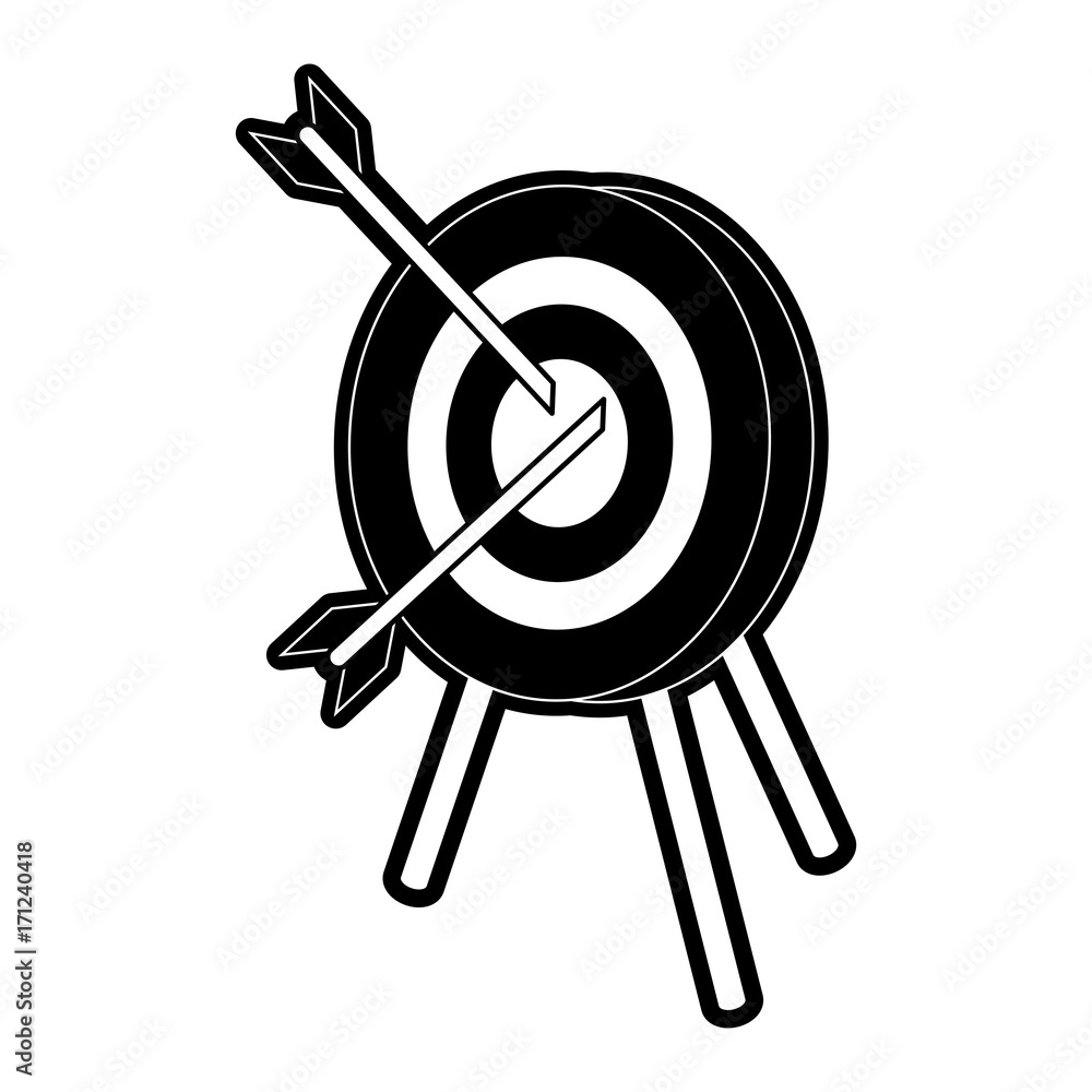 darts on bullseye icon image vector illustration design black and white darts on bullseye icon image vector illustration design black and white