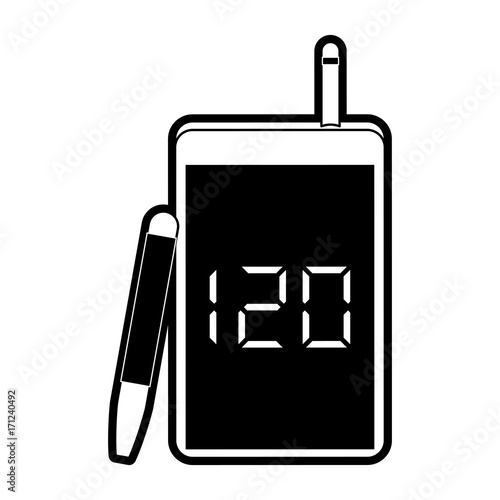 glucometer healthcare icon image vector illustration design  black and white