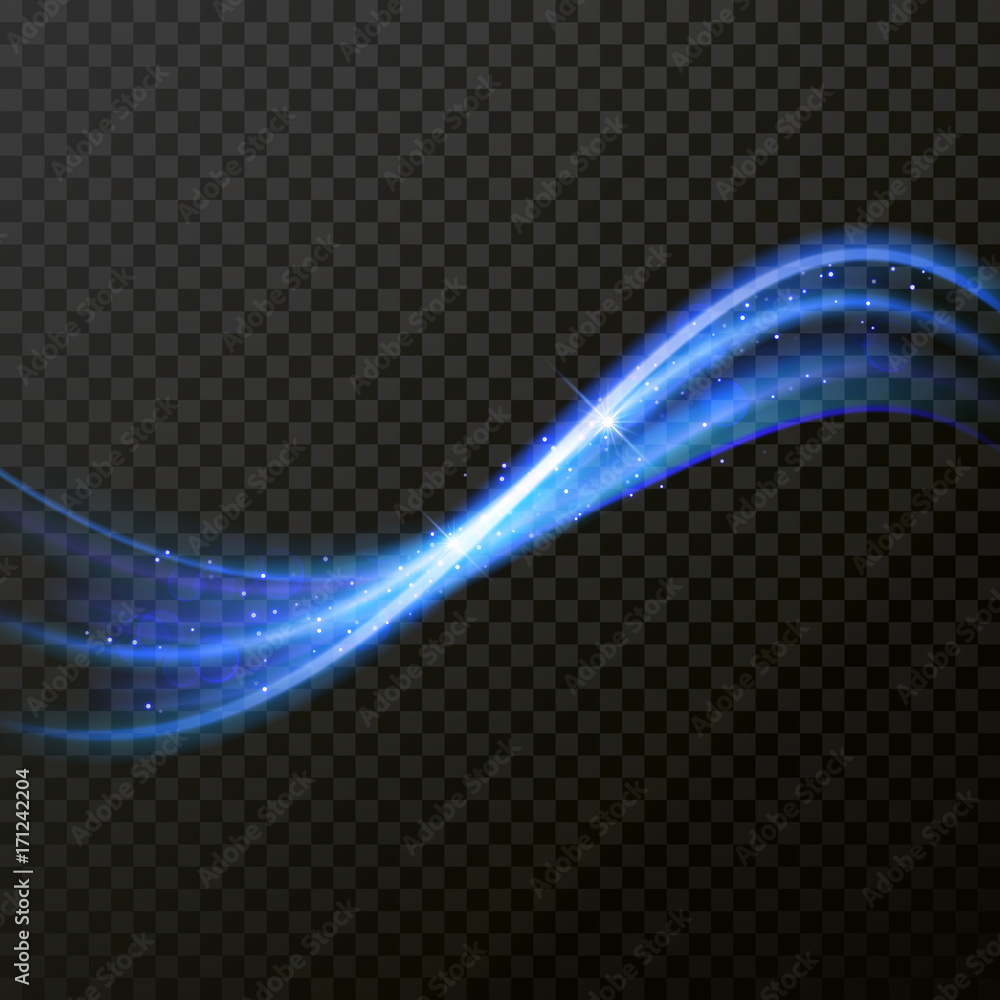 Light multi line tracing effect. Vector neon fire flare trace of magic sparkle swirl trail. Bokeh light glitter round waves and lines with sparkling particles twirl on transparent background Light multi line tracing effect. Vector neon fire flare trace of magic sparkle swirl trail. Bokeh light glitter round waves and lines with sparkling particles twirl on transparent background