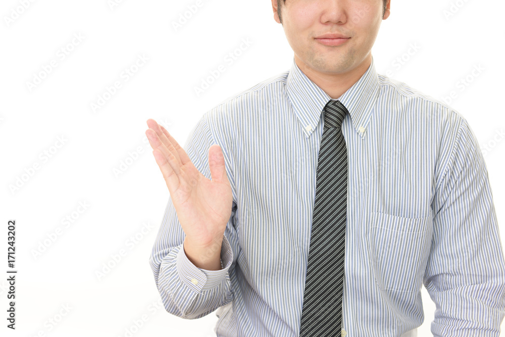 案内する男性 案内する男性