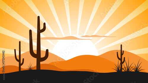 Mexican landscape vector illustration.