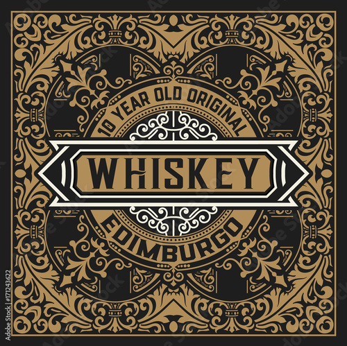 Vintage label design for Whiskey