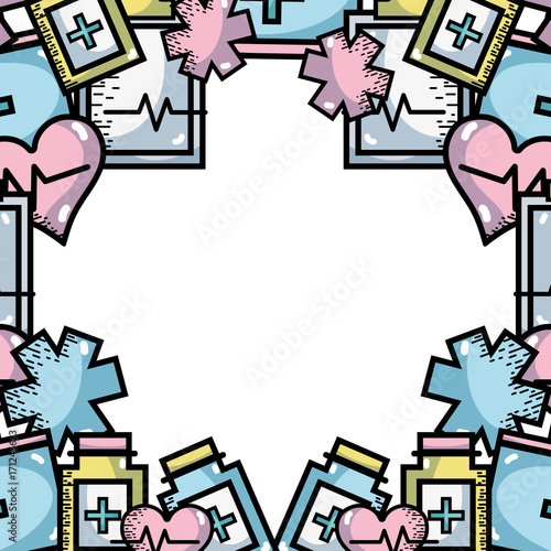medical tool to give treatment background design vector illustration