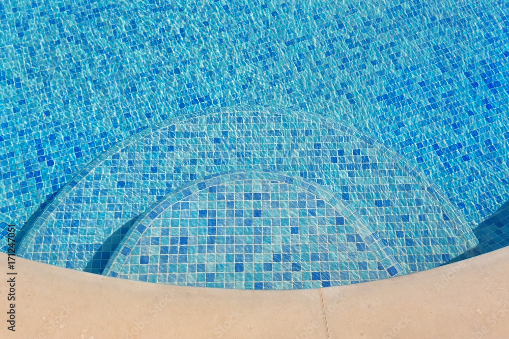 Swimming pool, Close up, With blue water.