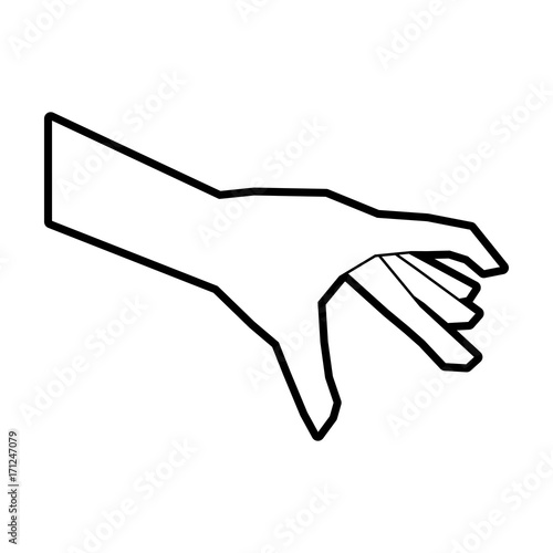 open hand in pick position icon image vector illustration design 