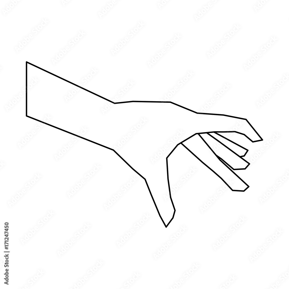 open hand in pick position icon image vector illustration design 