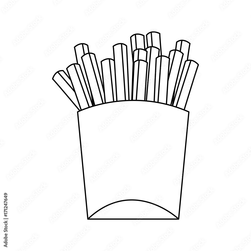 french fries fast food icon image vector illustration design 