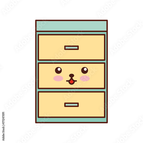 wooden chest of drawers furniture material modern style vector illustration