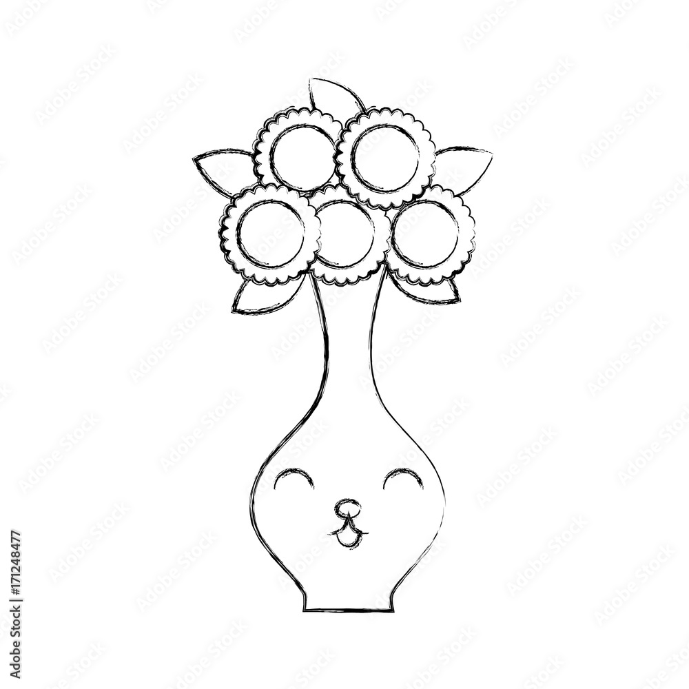bunch of flowers in a vase decoration interior vector illustration bunch of flowers in a vase decoration interior vector illustration
