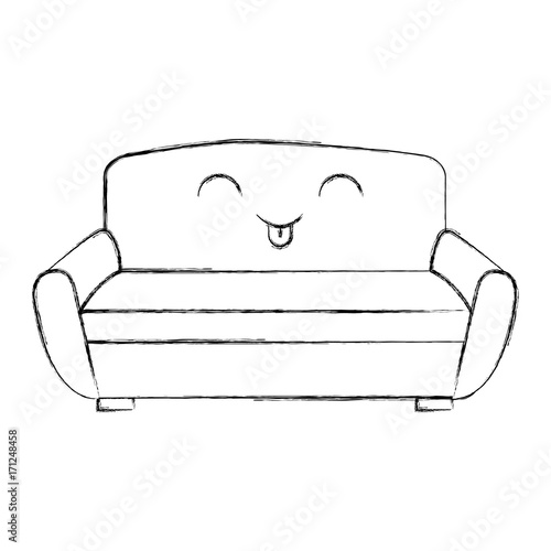 sofa furniture home decor comfort element vector illustration