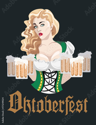 Oktoberfest Sexy Girl With Beer