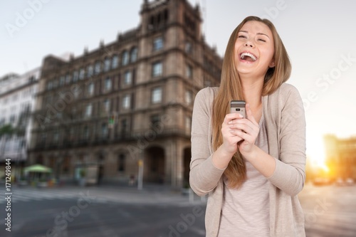 Girl with phone.