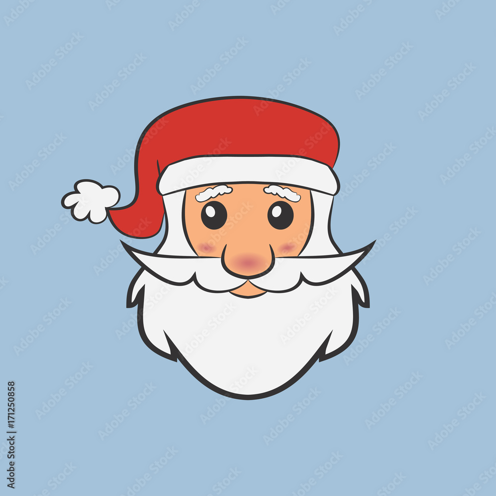 Santa Claus face. New Year and Christmas style print. Vector illustration. Santa Claus face. New Year and Christmas style print. Vector illustration.