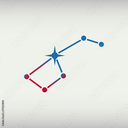 Ursa Major. Big dipper constellation. Great Bear - vector illustration.