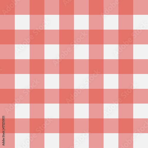 Red Gingham seamless pattern. Perpendicular strips. Texture for - plaid, tablecloths, clothes, shirts, dresses, paper, bedding, blankets, quilts and other textile products. Vector illustration.