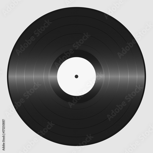 Vinyl record. Retro sound carrier. Plate for DJ Scratch. Vector illustration.