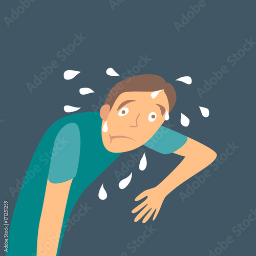 tired guy, vector illustration