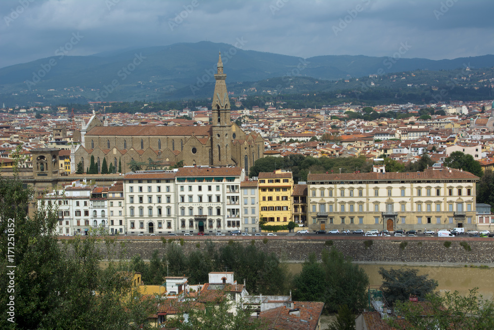 panorama of the city of florence, domes of the renaissance