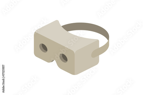 Cardboard Isometric glasses of virtual reality for a smartphone on a white background. Flat vector illustration EPS10.