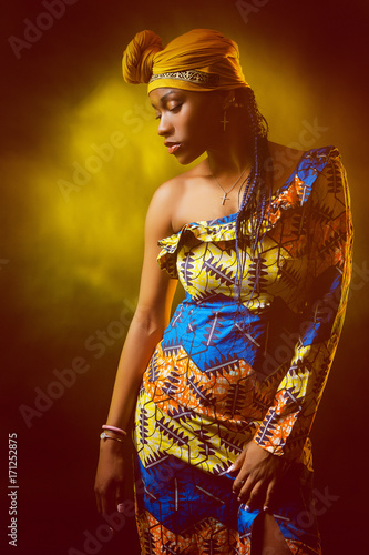 African girl in national at...