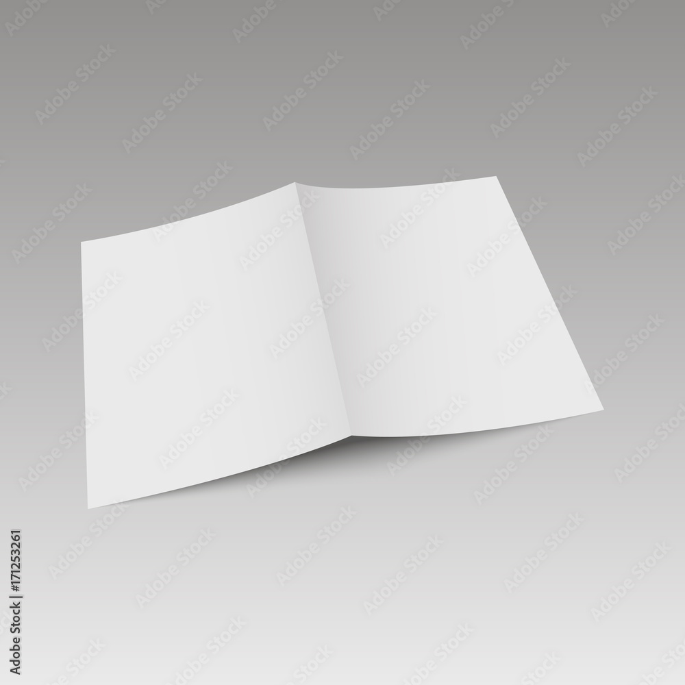 White paper isolated with soft shadow on white background. Vector illustration. White paper isolated with soft shadow on white background. Vector illustration.
