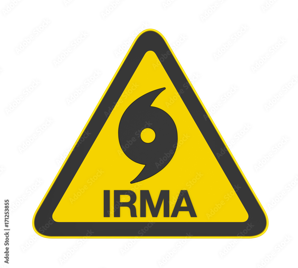 Hurricane Irma Warning Sign Isolated Hurricane Irma Warning Sign Isolated