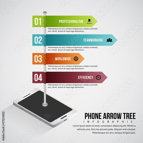Phone Arrow Tree Infographic