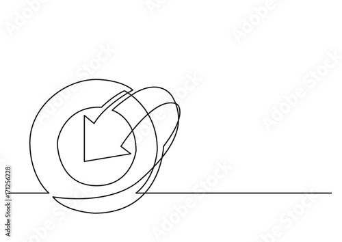 one line logo design of abstract circle and arrow
