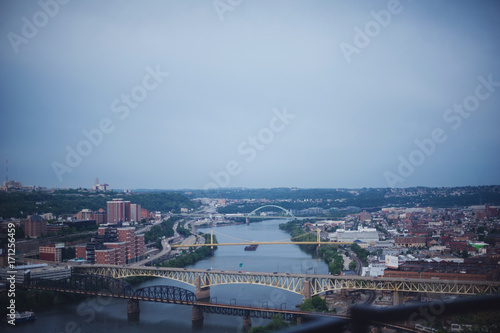 Pittsburgh Cityscape Under Overcast Sky