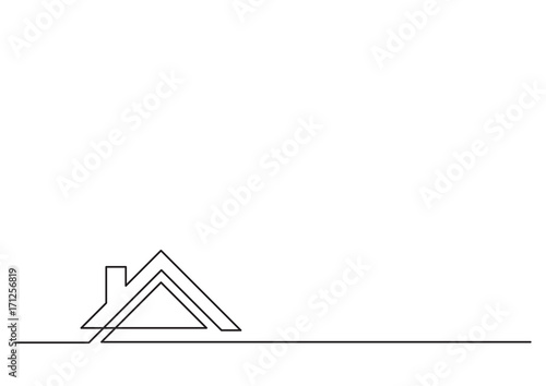 one line logo design of real estate house sale agency