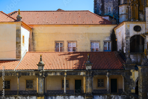 Beautiful monastery of the Order of Christ in the city of Tomar. Santarem District. Portugal.