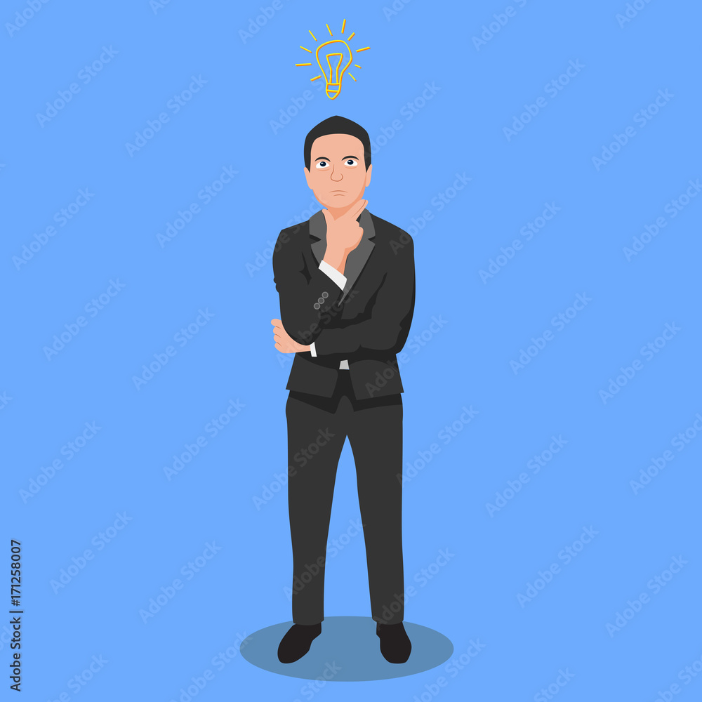 Businessman was thinking. Vector illustration Businessman was thinking. Vector illustration