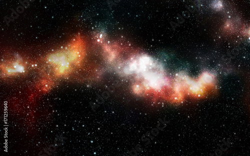 Universe filled with stars, nebula and galaxy