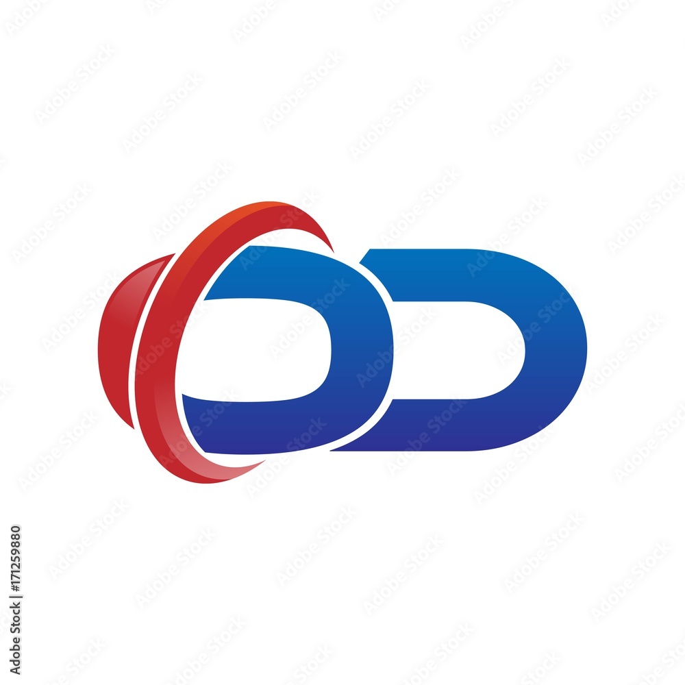modern vector initial letters logo swoosh od red blue modern vector initial letters logo swoosh od red blue