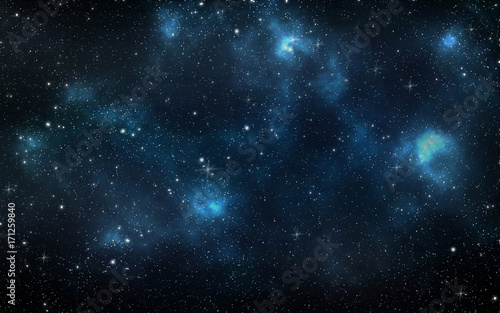 Universe filled with stars, nebula and galaxy © japhoto