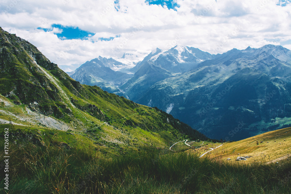 Naklejka premium Beautiful landscape in the Alps.