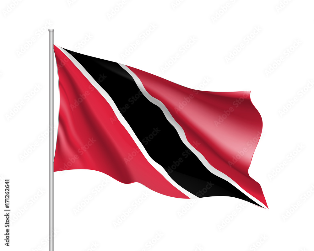 Naklejka premium Waving flag of Trinidad