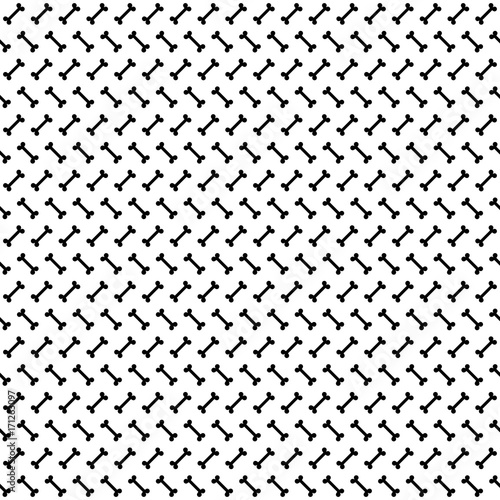 Black bones on white background, seamless Halloween pattern.