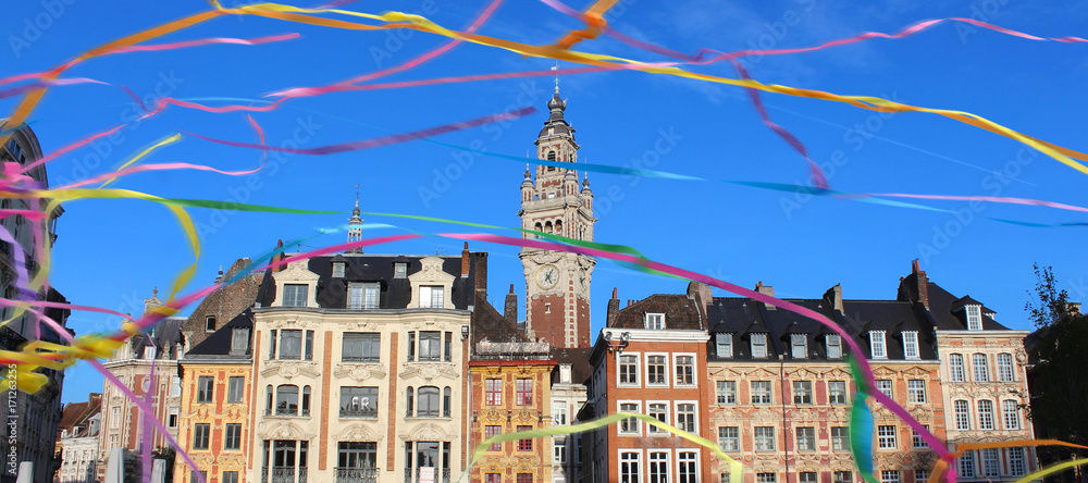 Lille (France) / Façades Grand place et Beffroi CCI