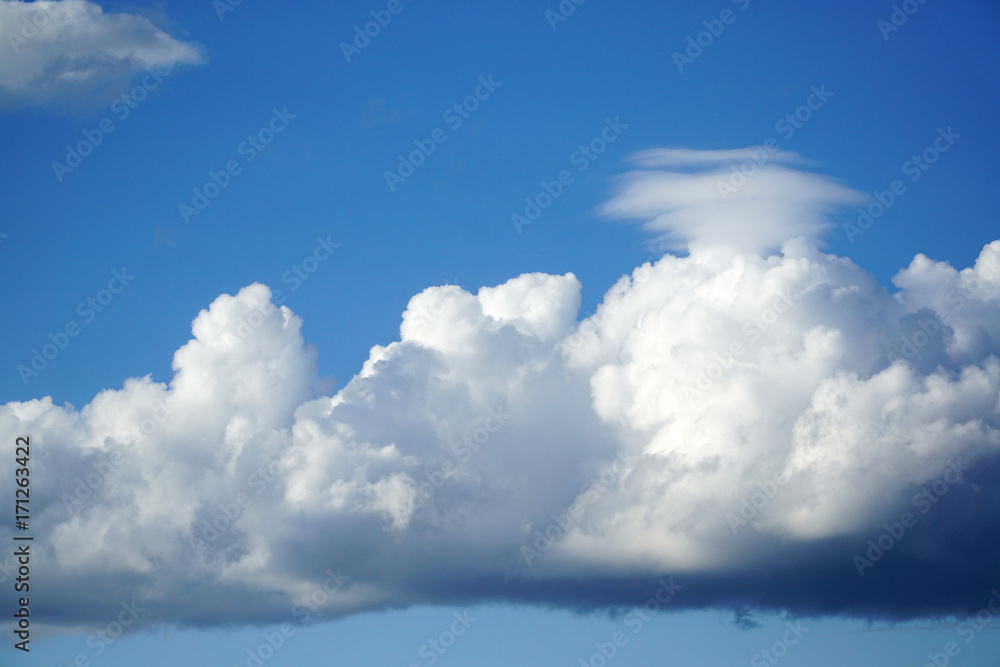 white cloud and blue sky as nature background