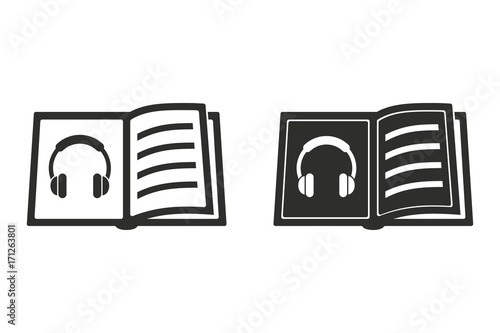 Audio book vector icon.