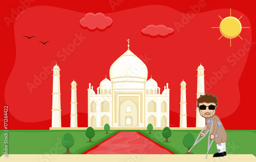 Blind Beggar at TajMahal Poverty in India