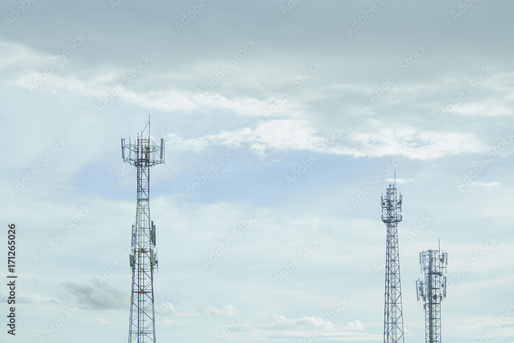 Three mobile phone communication tower transmission signal Three mobile phone communication tower transmission signal
