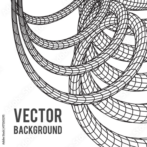 Low poly vein or wire wireframe mesh background. Scinece and tech vector illustration.