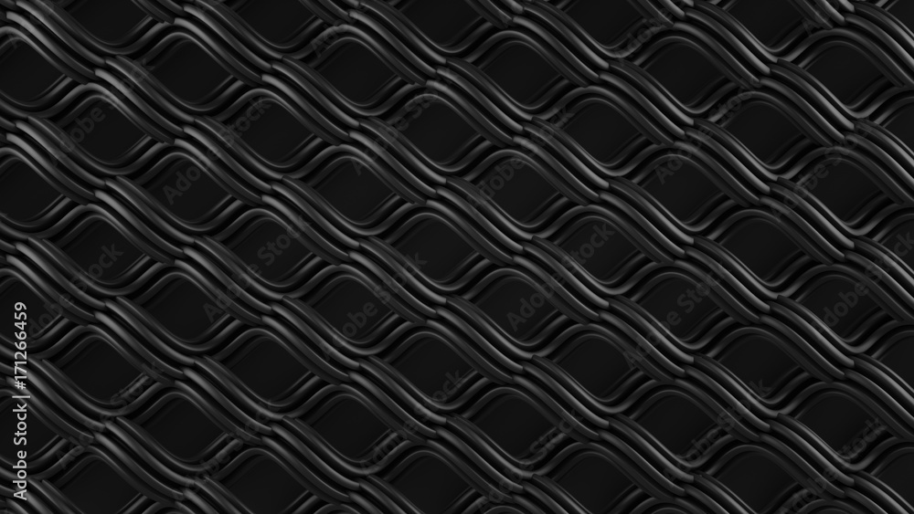 Black grid shape abstract 3D rendering Black grid shape abstract 3D rendering