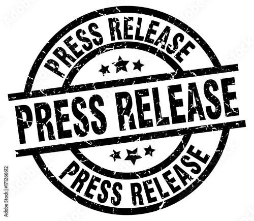 press release round grunge black stamp