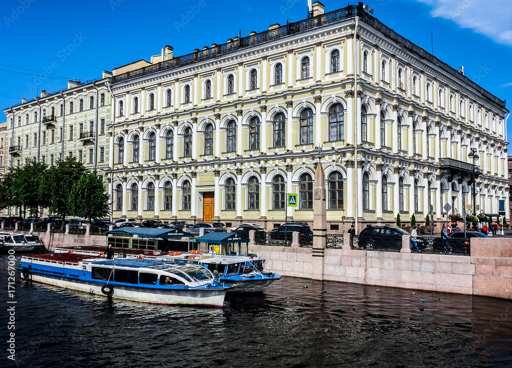 Naklejka premium Embankment of Moyka River, Saint-Petersburg, Russia