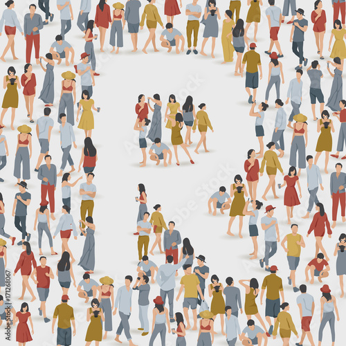 Crowd of People in The Shape of Alphabet : Vector Illustration © da_on