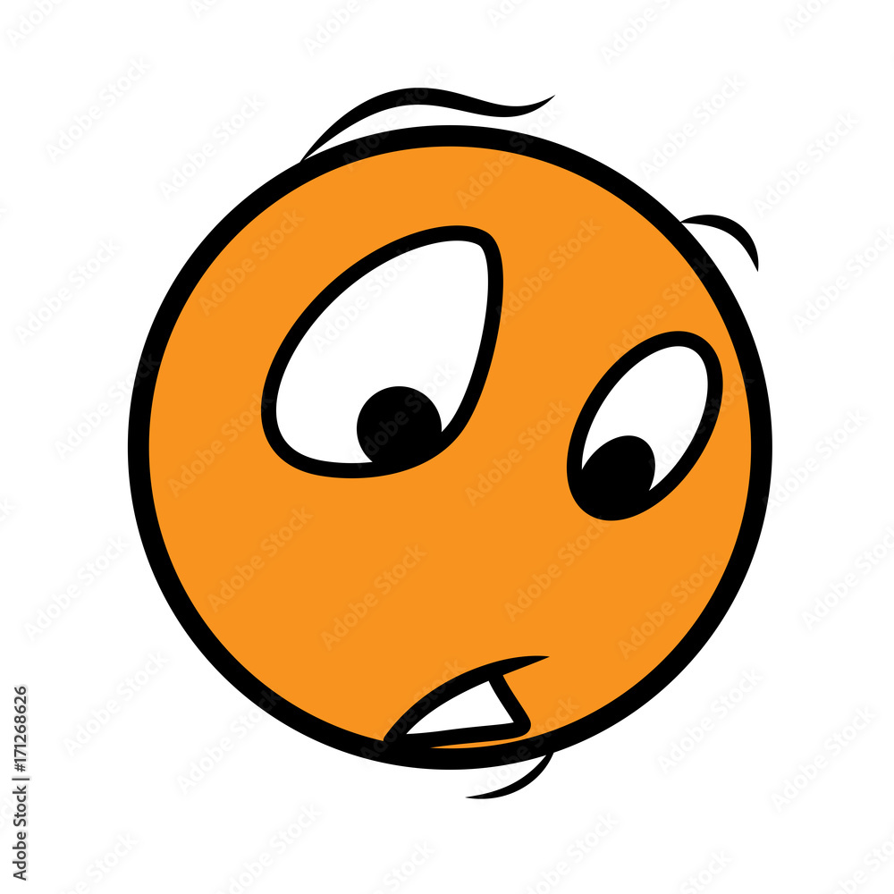 Fototapeta premium Scared Cartoon Face Expression